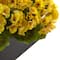 15" UV Resistant Yellow Geranium Arrangement in Black Planter